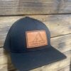 Salty Diablo Black Leather Patch Cap - Right