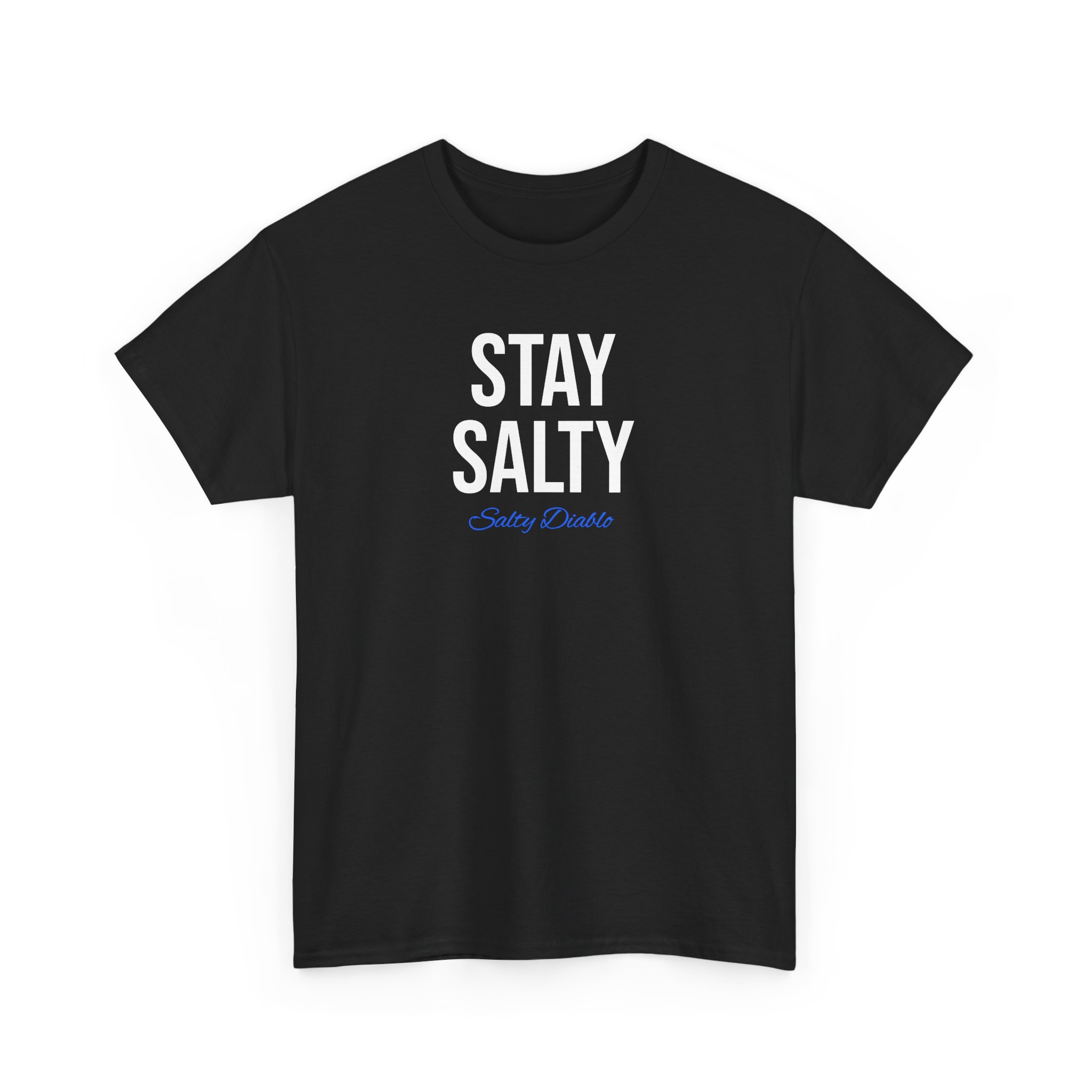 Salty Diablo - Stay Salty T-Shirt – Unisex Heavy Cotton Beach Graphic Tee | Funny Coastal Summer Shirt