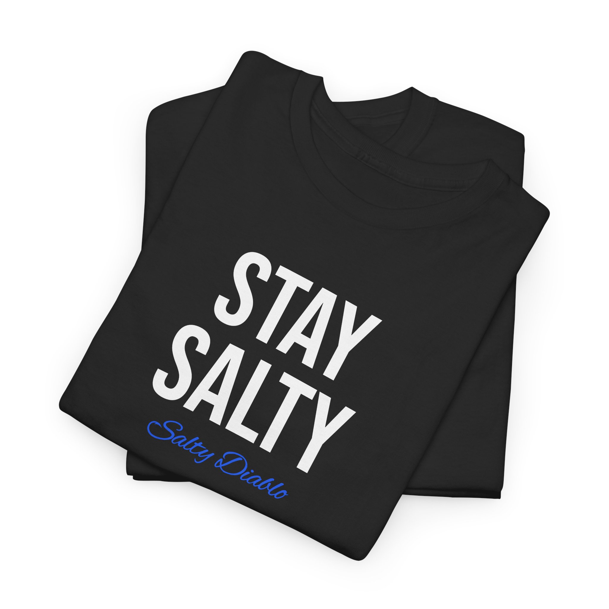 Salty Diablo - Stay Salty T-Shirt – Unisex Heavy Cotton Beach Graphic Tee | Funny Coastal Summer Shirt
