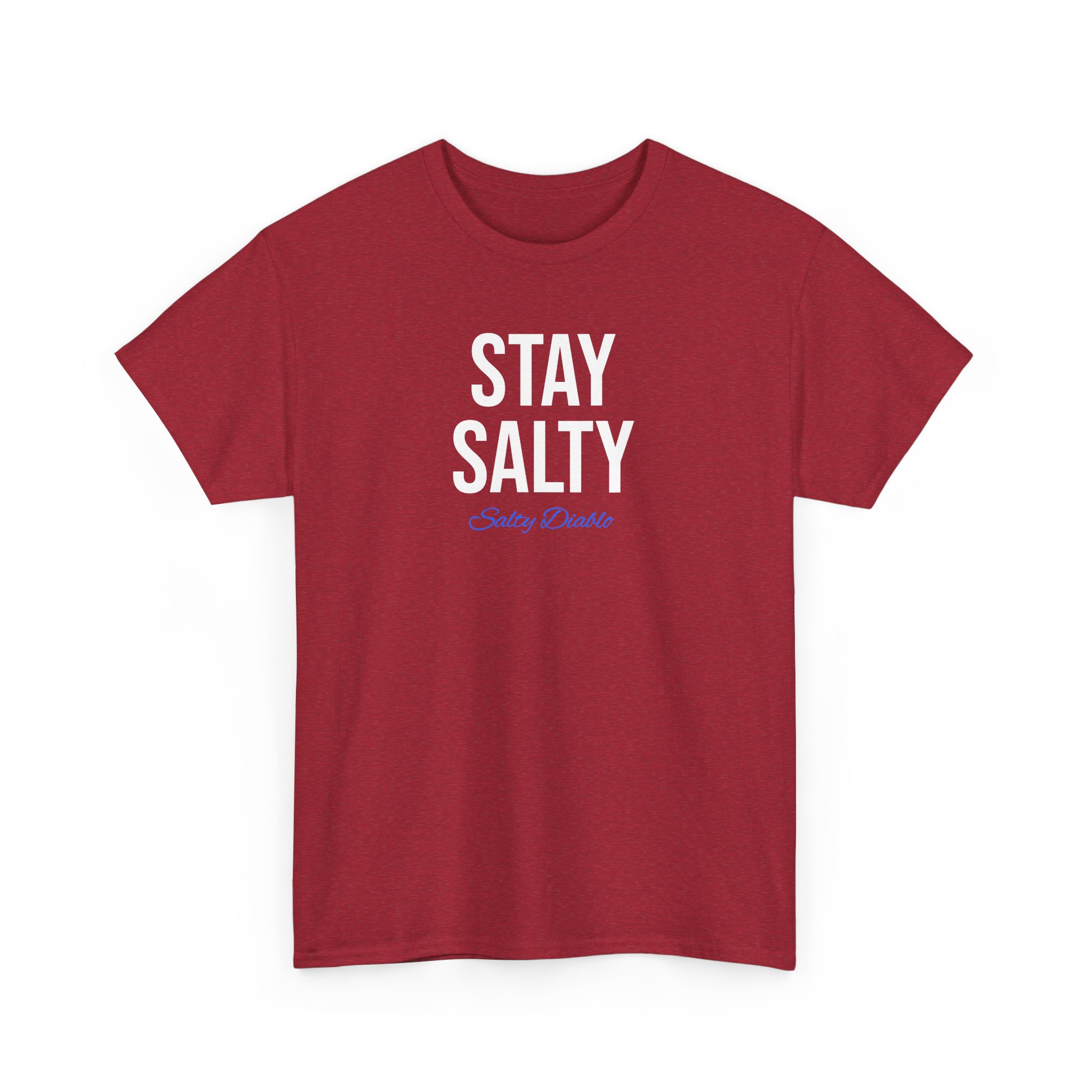 Salty Diablo - Stay Salty T-Shirt – Unisex Heavy Cotton Beach Graphic Tee | Funny Coastal Summer Shirt