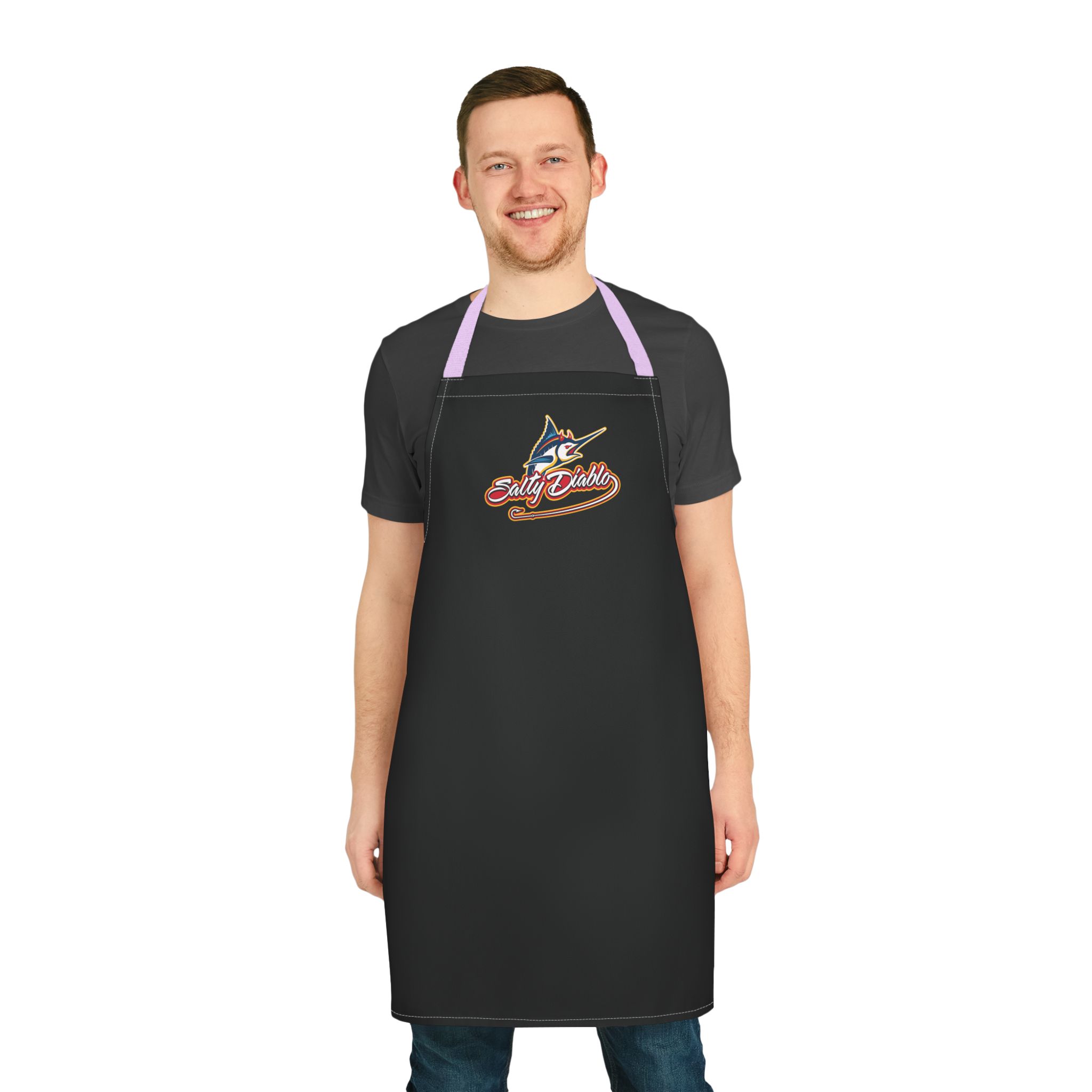 Salty Diablo Fighting Marlin Apron – Fishing, Cooking & Grilling Gift