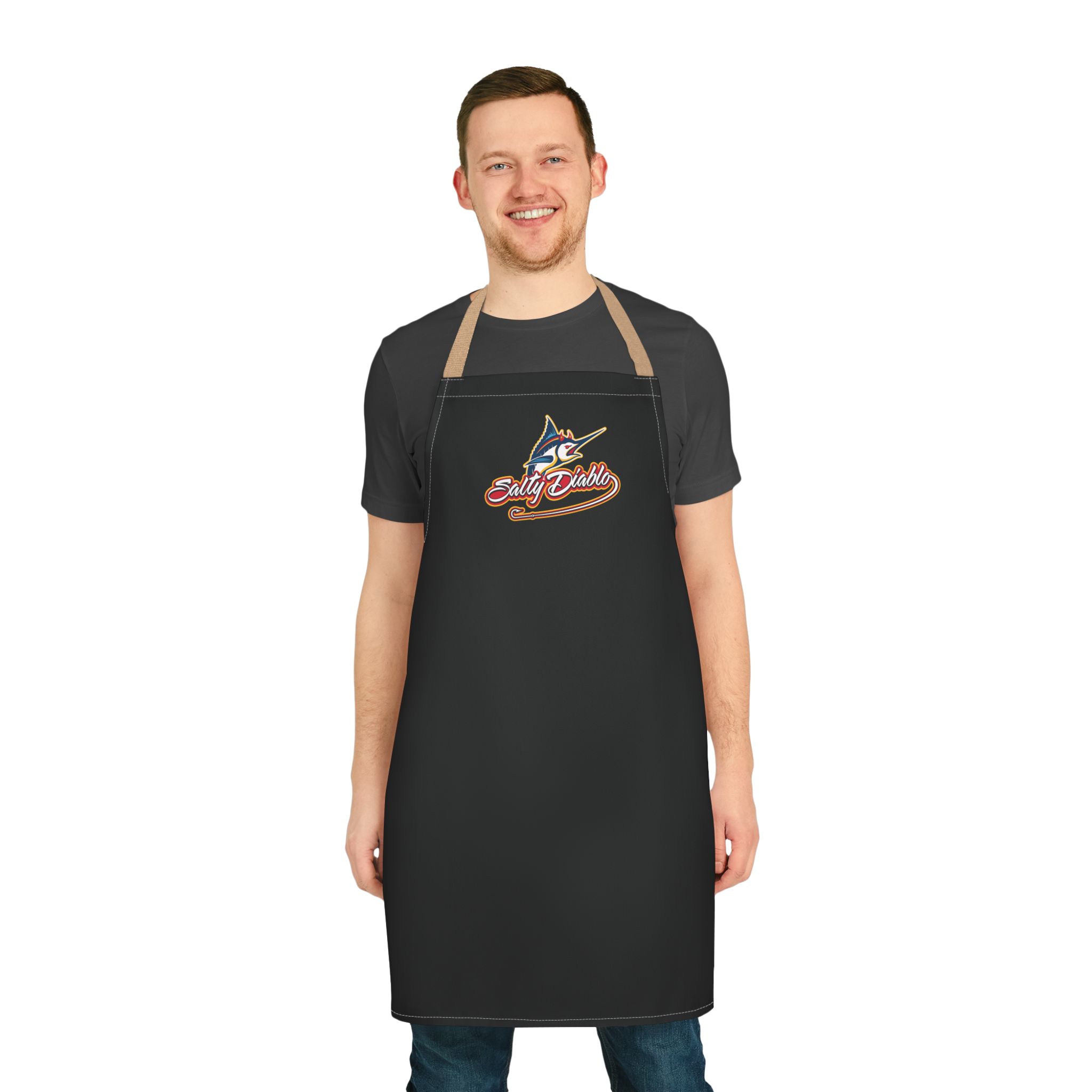 Salty Diablo Fighting Marlin Apron – Fishing, Cooking & Grilling Gift